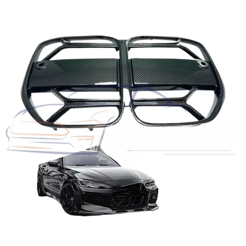High Glossy CSL Style Carbon Fiber 4 Series G22 Front Bumper Grille Center Frame Air Intake Grill For 4 Series 2020+
