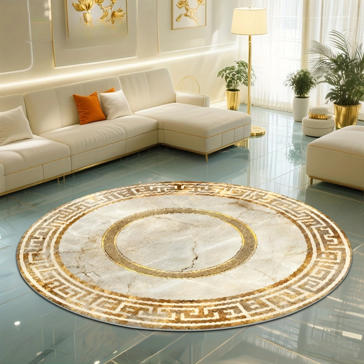 Minimalist Black Ink Splash Round Rug  Abstract Radial Crack Line Circular Non Slip Floor Mat for Modern Living Room Bedroom