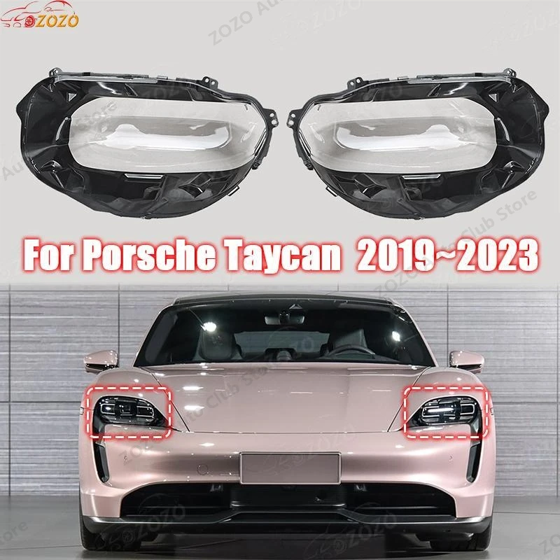 For Porsche Taycan 2019 2020 2021 2022 2023 Car Headlight Cover cap Headlamp Shade Head Lamp  headlight lamp cover accessories