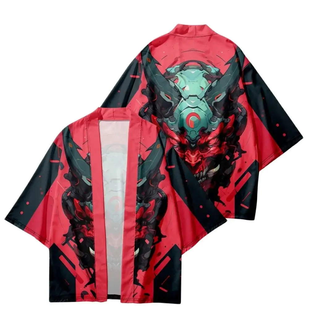 Anime Japan Prajna Printed Cardigan Haori Women Men Cosplay Yukata Clothing Japanese Harajuku Kimono Plus Size 6XL 5XL