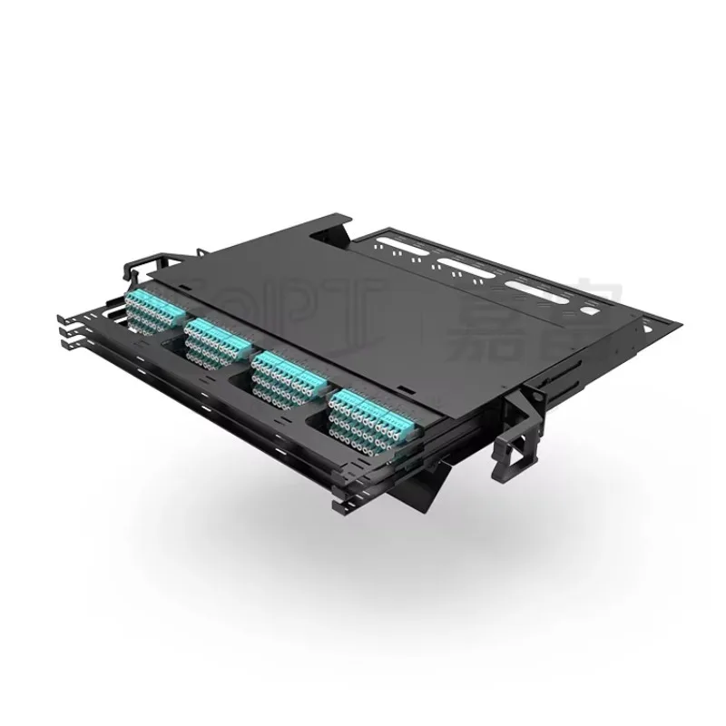 1U 144-core MPO patch panel high-density sliding chassis fiber optic distribution frame for data centers