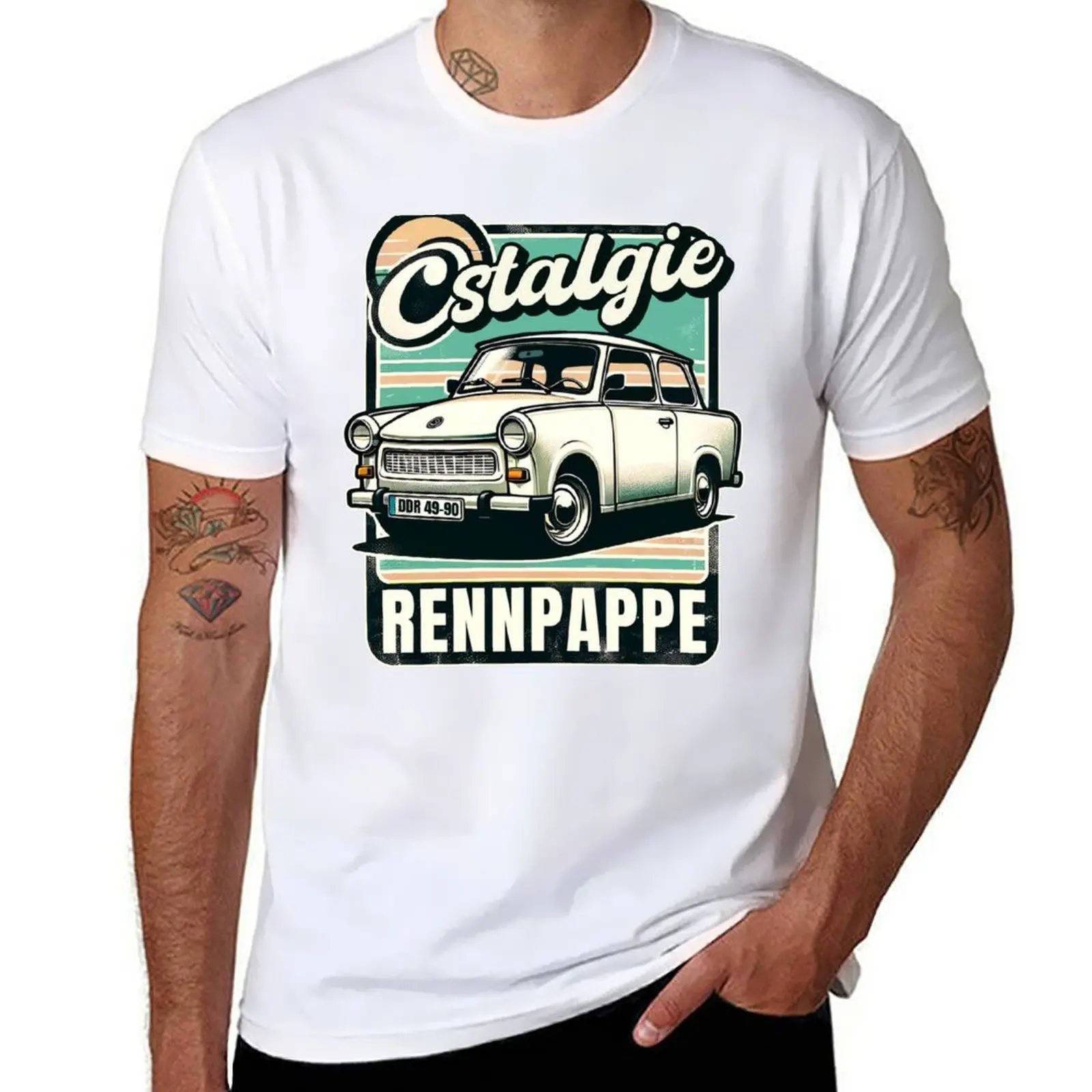 

cardboard style man Trabant racing T-Shirt shirt t pack custom t Ostalgie cotton t GDR shirt print retro shirt cotton