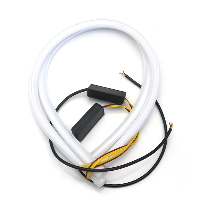 

12V LED DRL Car Daytime Running Light Flexible Strip For BMW VW Ford Auto Headlights White Turn Signal Brake Flow Lights