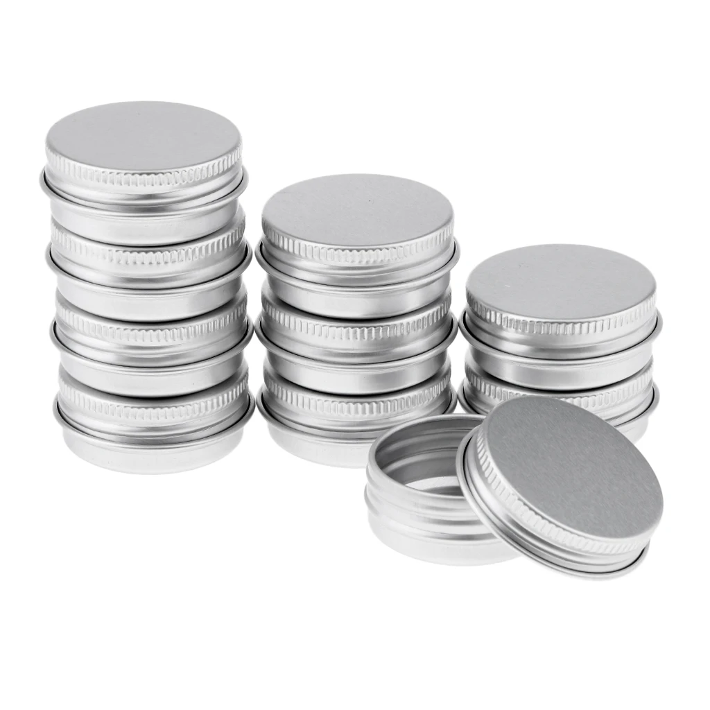 10Pcs/Set Empty Aluminum Lip Ointments Tins Cans Screwcap Loose Tea