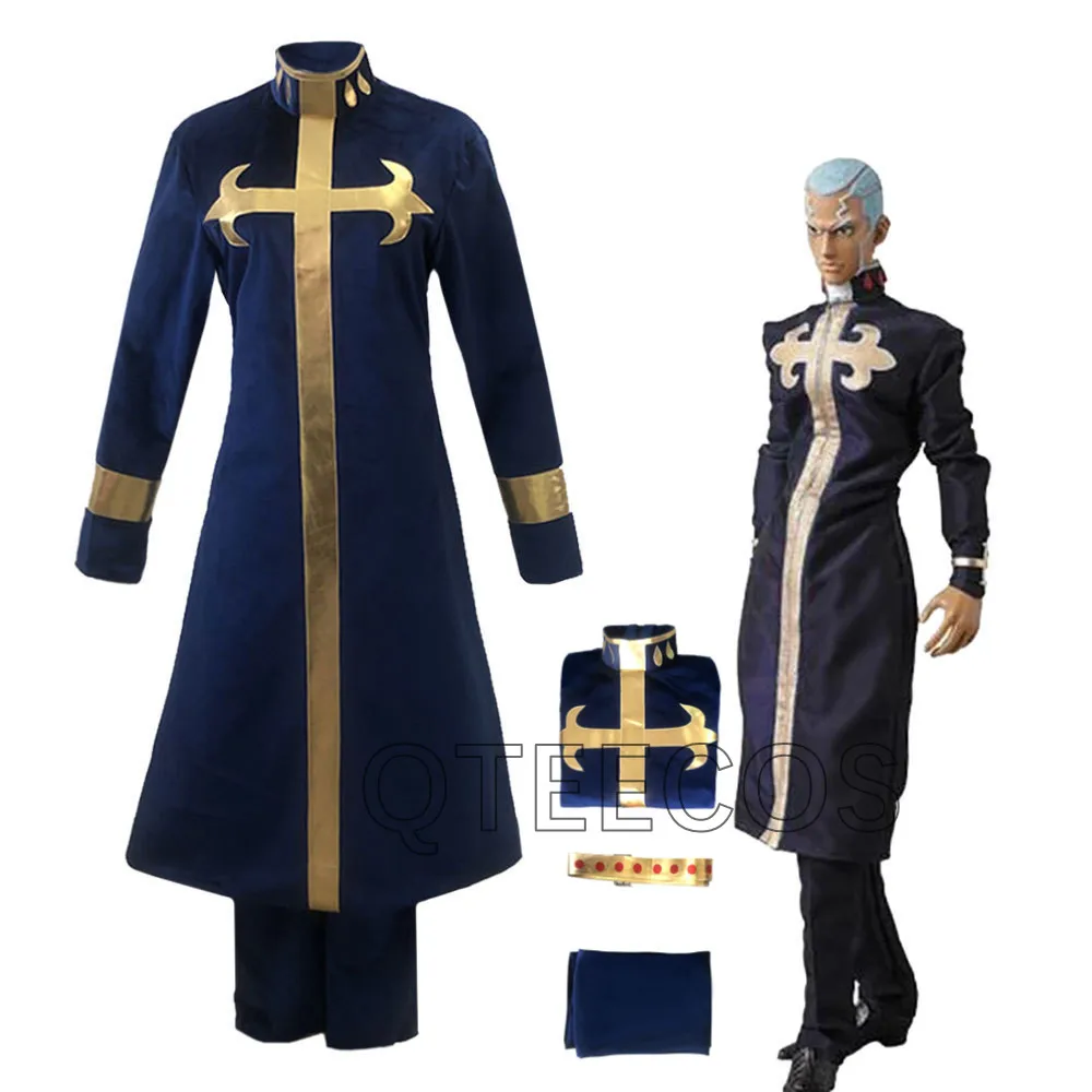 

Jojo Enrico Cosplay Bizarre Adventure Costume Halloween Uniform Trench Pants Anime Suits Outfits