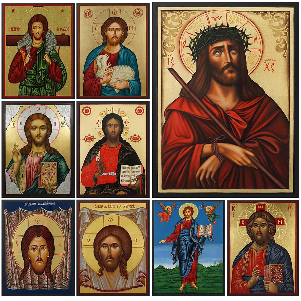 Christ the Bridegroom Orthodox Icon Pantokrator Savior Wall Pictures For Church Room Poster Wall Art Canvas Painting Unframed