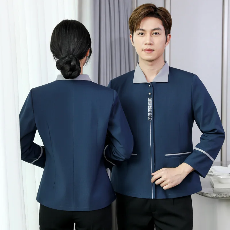 女性用長袖清掃ユニフォーム ホテル客室清掃PAWorkwear 秋冬の不動産管理女性用