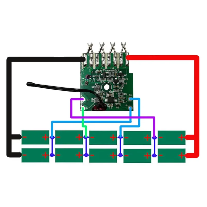 

ABSQ-LBX2040 Корпус литий-аккумулятора PCB Плата защиты от зарядки для Black Decker 18 В 20 В LBX2040