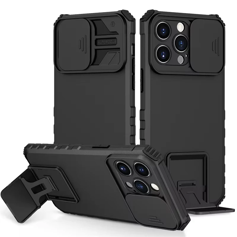 

For iPhone 17 Air 16 15 14 13 12 11 Pro Max Case Shockproof Armor Slide Camera Lens Protect Phone Cases for iPhone 16 Pro Cover