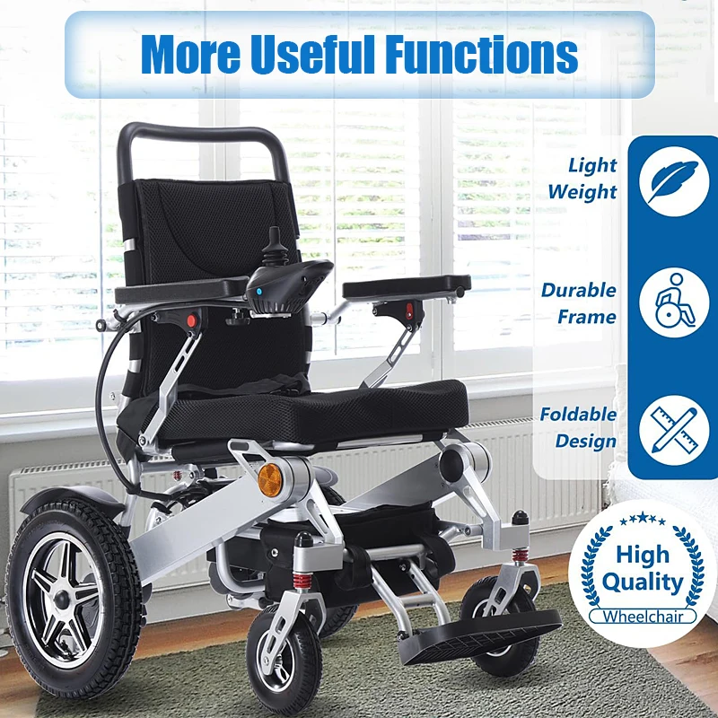 500W Motor Portable Lightweight Folding Smart Mobility Power Electric Wheelchair Elderly Disabled Safe Travel Take On Plane