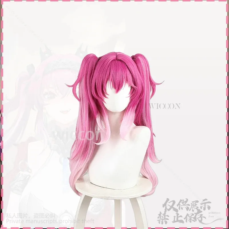 DY20루파 지라이 케이 소녀 코스프레 게임 윈터링 웨이브 애니메이션 핫핑크 트윈 포니테일 그라데이션 Y2K 헤어 할로윈 파티 코스튬 커스텀
