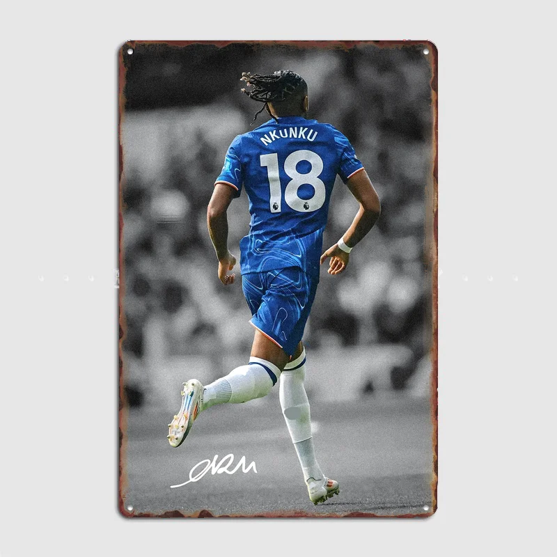 Christopher Nkunku Football Player Poster Metal Sign Room Decor Custom Bedroom Indoor Home Wall Decor Posters Room Decoration