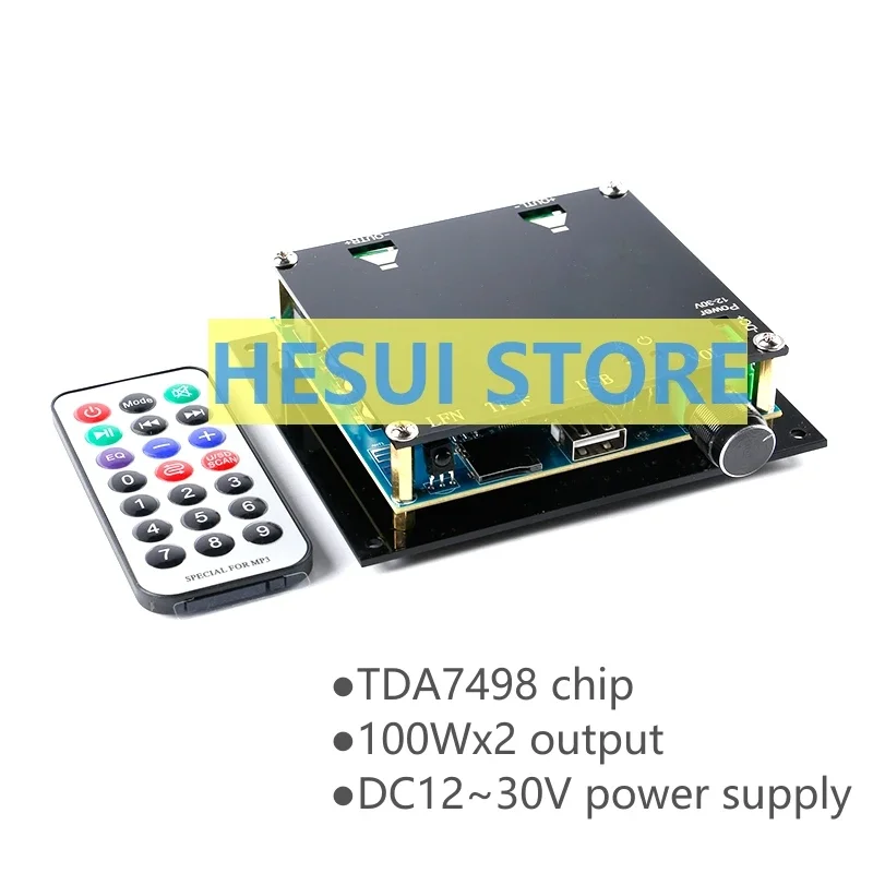 TDA7498 Bluetooth digital power amplifier board 2*100W high power dual channel with TF card /U disk input XH-A106