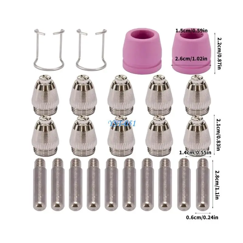 e15a قطع فوهة مجموعة البلازما المشاعل المستهلكات 24pcs لحاملي المحترفين #6