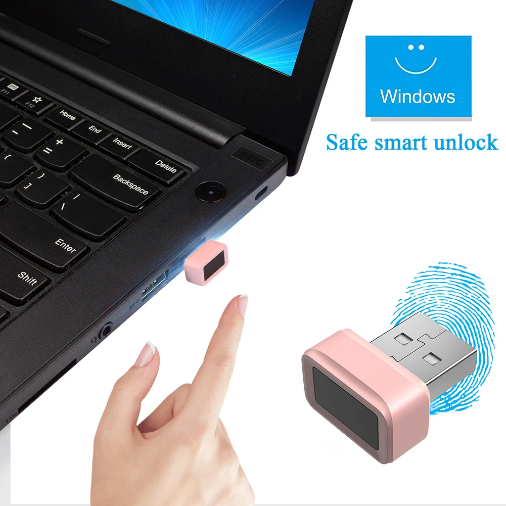 

USB-считыватель отпечатков пальцев, портативный ключ безопасности, противоскользящий Windows Hello FIDO U2F, мини-считыватель отпечатков пальцев 360° ° Сенсорное устройство для ПК