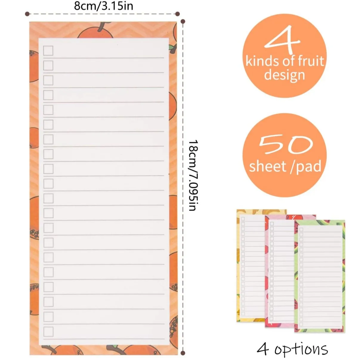 Imagem -05 - Bloco de Notas Magnético com 50 Folhas para Geladeira Lista de Compras Papel Grosso Bloco de Notas com Ímã para Lista de Tarefas para Geladeira