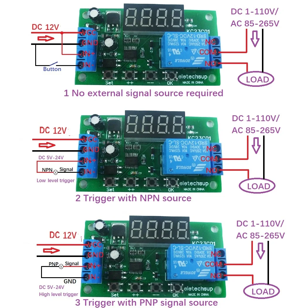 DC 12V Multifunction Pulse Counter Trigger Delay Timer Relay Simple PLC Module for Smart Home