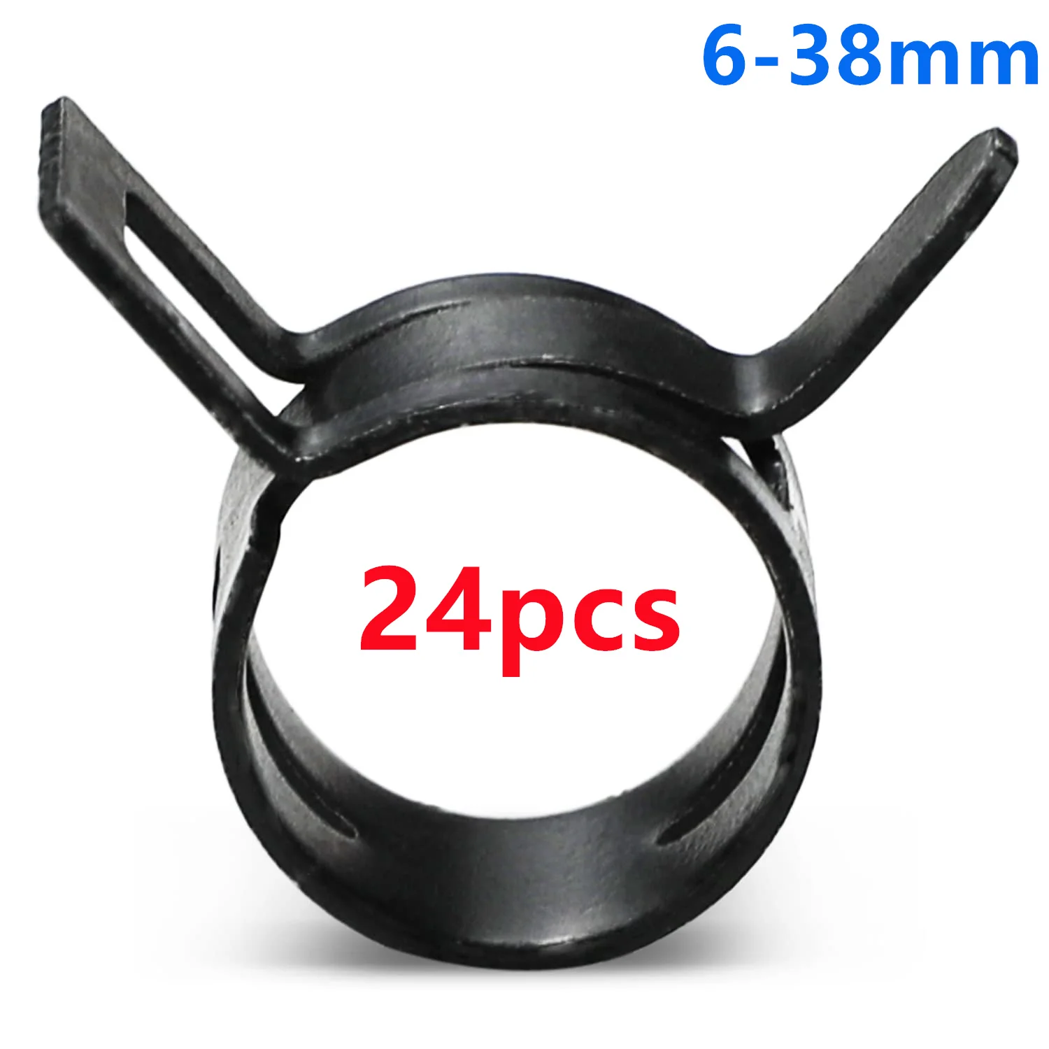 24pcs צינור דלק ואקום מלחציים צינור קו צינור מים מהדק צינור אוויר מהדק קליפים פלדה קורט 6-38 מ מ