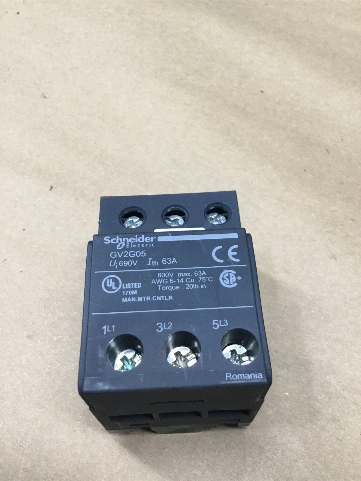 

GV2G05 Terminal block,TeSys Deca & TeSys U, for GV1L3 3P