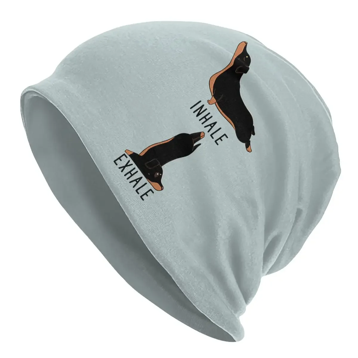 Dachshund Sausage Dog Fashion Thin Hats Inhale Exhale Yoga Bonnet Hipster Skullies Beanies Caps