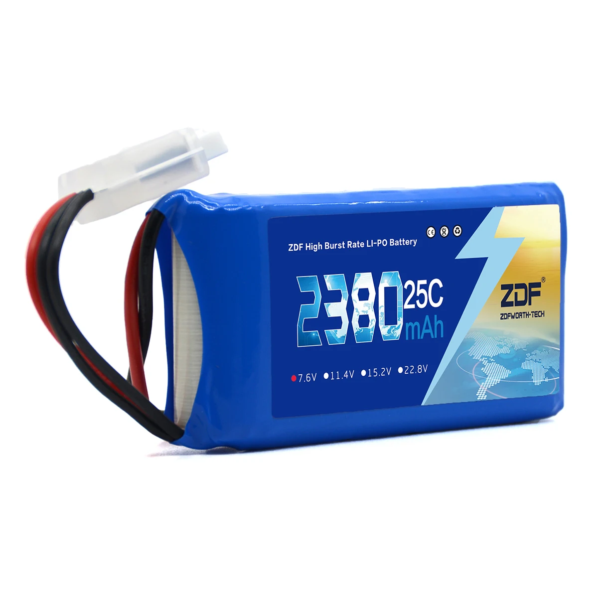 ZDF 2S 3S 4S 6S 7,4 V 7,7 V 11,4 V 15,2 V 22,8 V 1300mAh 2380mah 25C batería LiHv de alta densidad para Drone FPV RC barco avión coches
