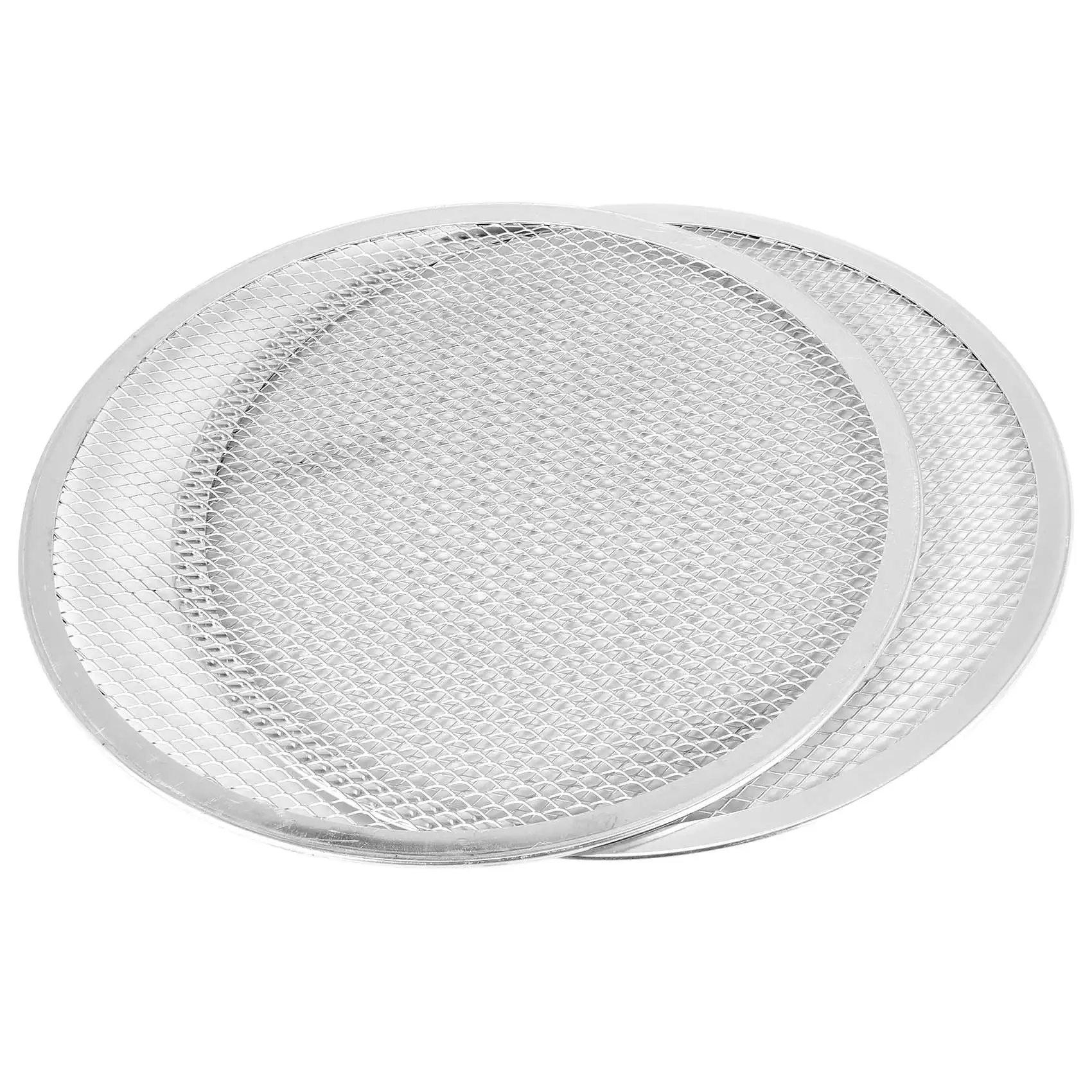 F-F Pizza Screen, Pizza Pan,Pizza Pan For Oven, Pizza Tray, 12 Inch Seamless-Rim Aluminum Non Stick Pizza Screen (2PCS)