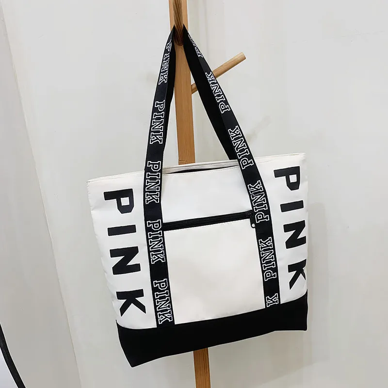 KPOP Leisure Trend Grote Capaciteit Tote Bag Letter Gedrukt Kleine Niche Minimalistische Schoudertas Mode Stijlvolle Handtas Fans Gift