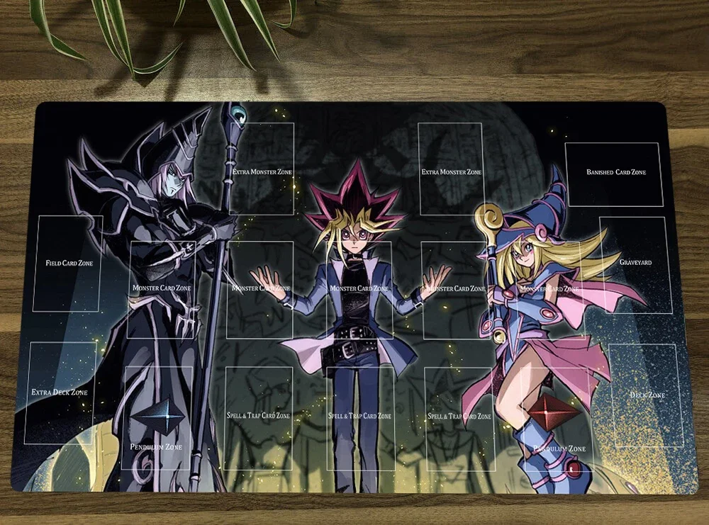 

YuGiOh Dark Magician & Yugi Muto TCG CCG Коврик для торговых карточных игр Коврик для настольного игрового игрового коврика Коврик для мыши 60x35 см Бесплатная сумка