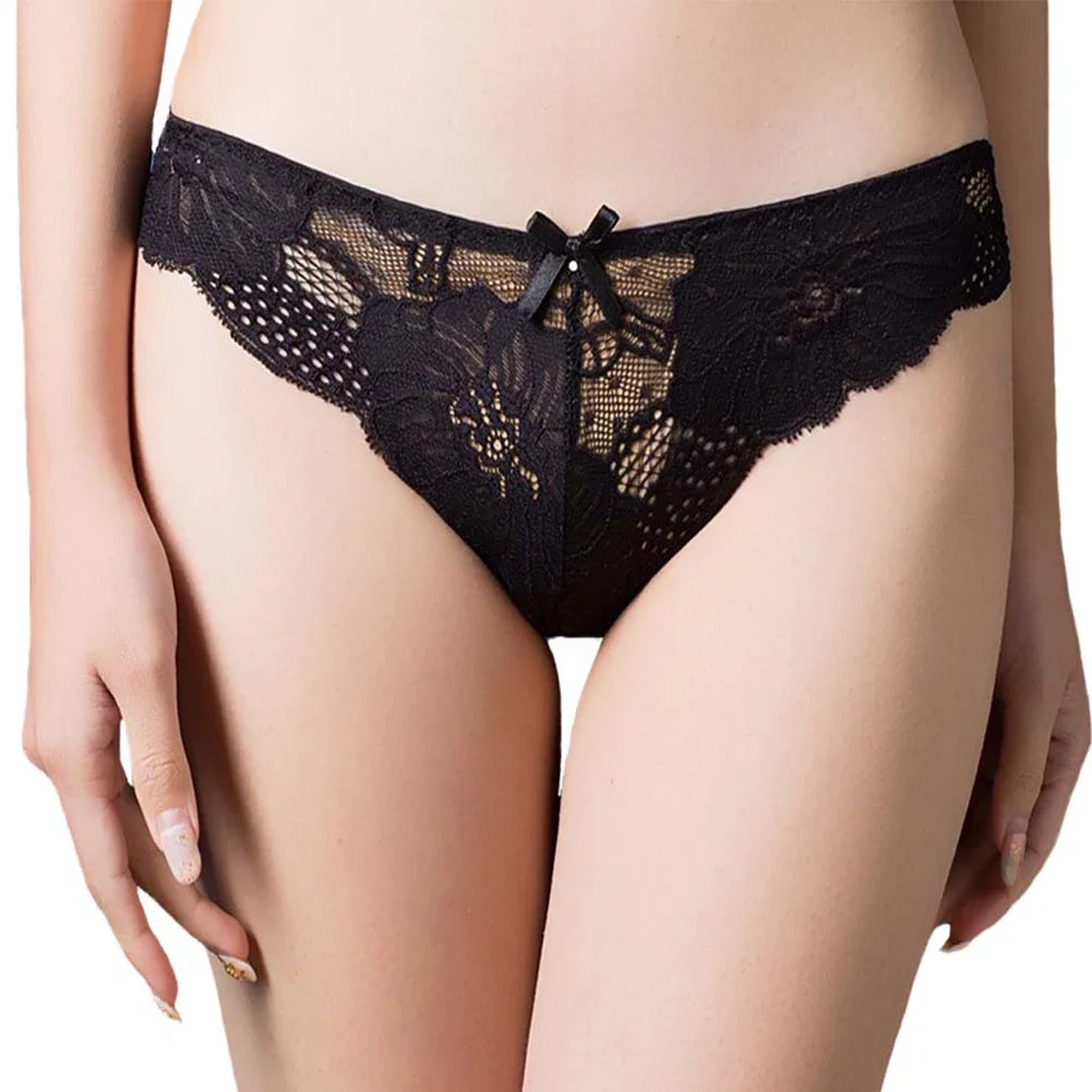 

Women Sexy Panties Lace Brazilian French Knickers Low Rise Bowknot Briefs Plus Size Solid Lingerie Elasticity Erotic Underwear
