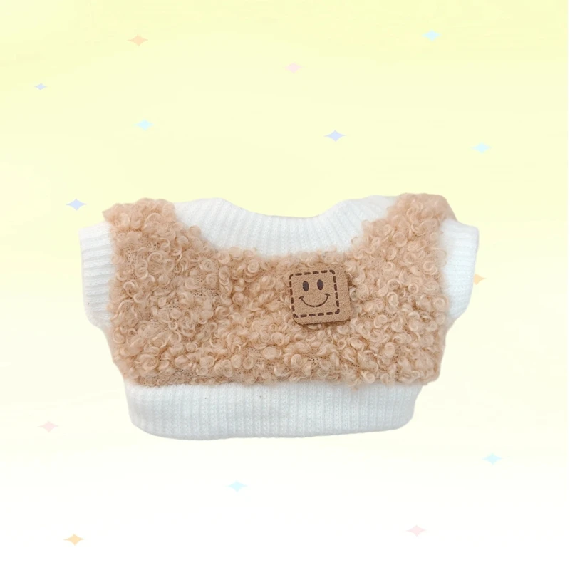 

Cute Mini Idol Doll Clothes 10cm Simulation Kawaii Candy Color Apron Sweater Hat Suit Plush Doll Changing Clothes Game Gifts