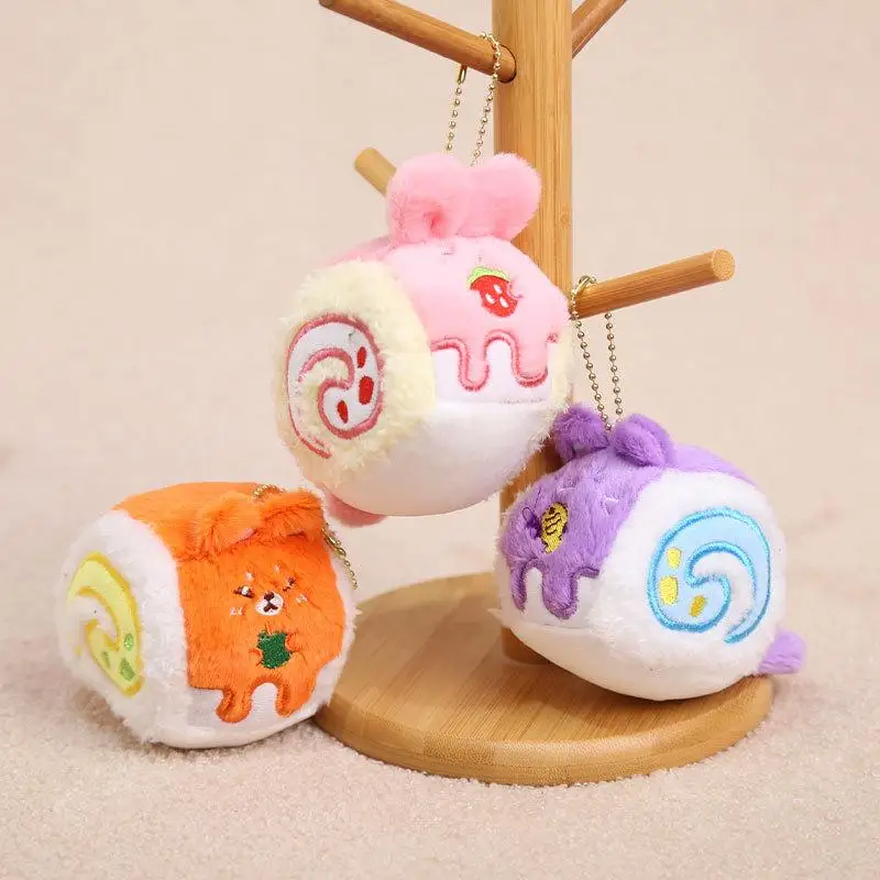 Cute Creative Plush Animal Switzerland Volume Pendant Keychain Cartoon Dessert Doll Backpack Decoration Accessories Gift Women