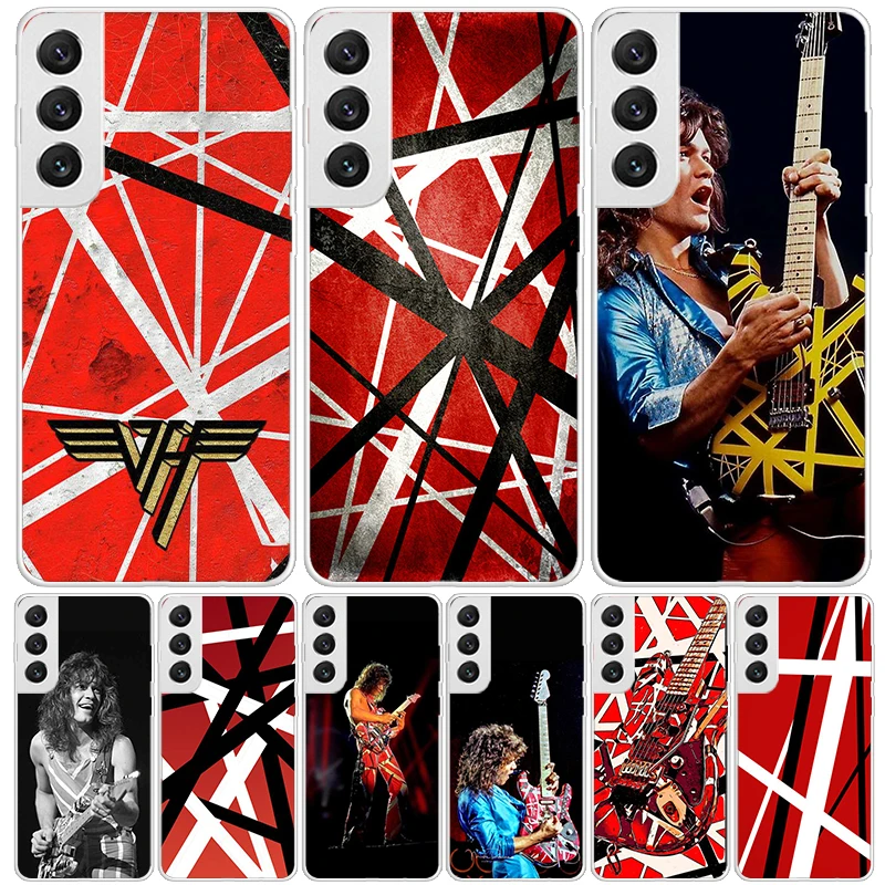 Eddie Van Halen Graphic Guitar Phone Case For Samsung Galaxy S25 S24 S23 S22 S21 FE S20 Ultra S10 Plus Art Customized Coque Capa