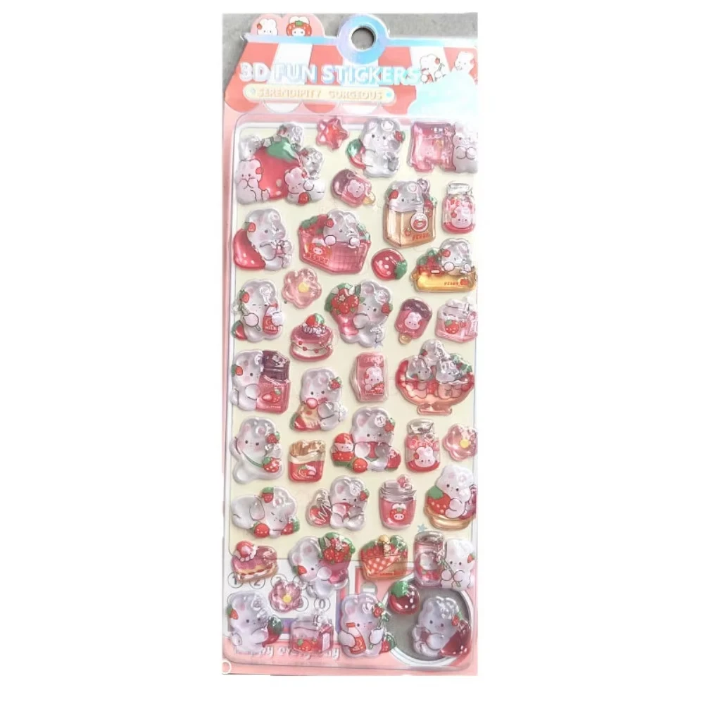 

Набор из 4 объемных стикеров с животными из кристаллов – 3D-текстура, милый декор для ноутбуков, чехлов для телефонов и поделок