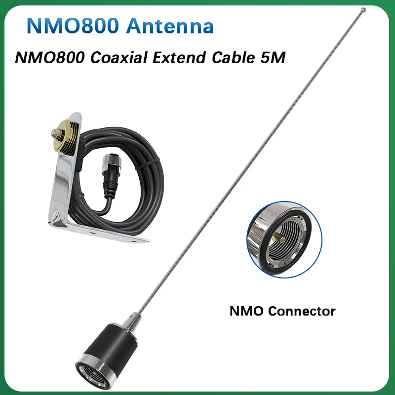 NMO800 Antenna 144/430MHz NMO Connector High Gain Long Range 5M Coaxial Extend Cable for Car Radio TH-9800 BJ-318 BJ-218 Aerials