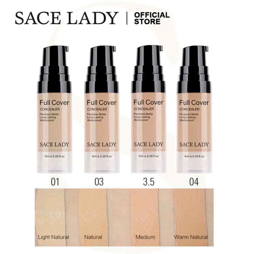 SACE LADY Concealer Smooth Non-Sticking Powder Liquid Concealer Full Cover Makeup Face Corrector Cream Waterproof Cosmetics