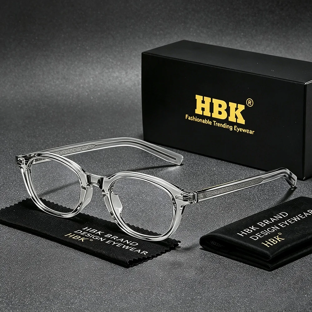 HBK Vintage Herren Tr-90 Runde Brillenfassung Anti-Blaulicht Computer-Lesebrille Damen Schutzbrillengestell