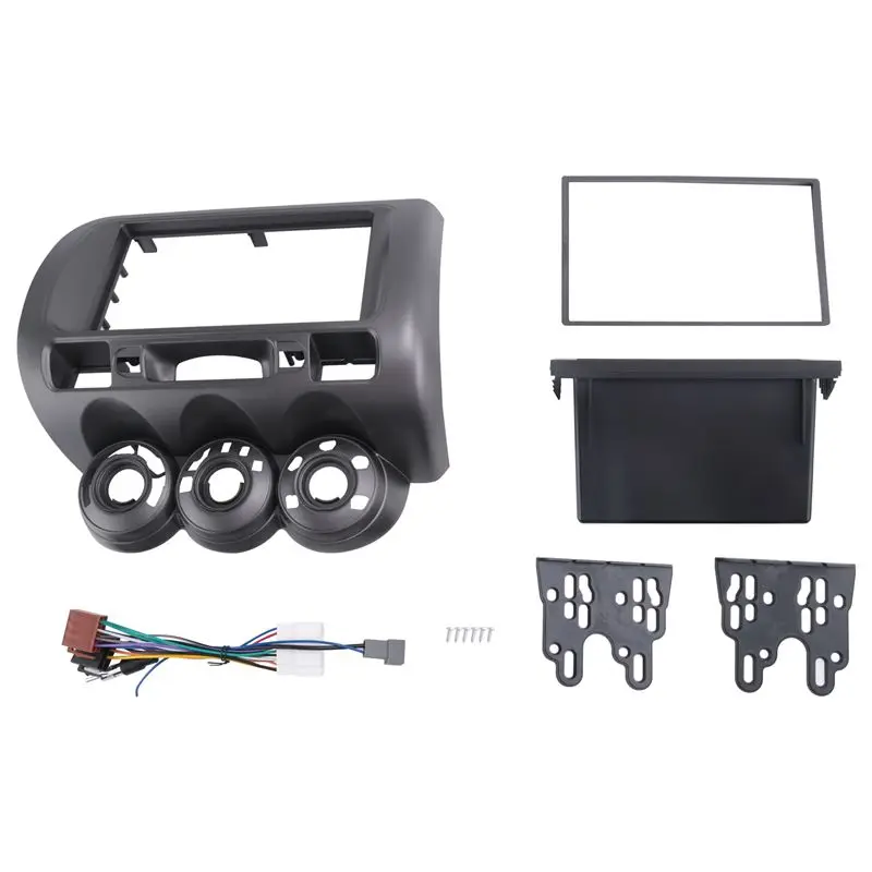 

ABTU-Car Radio Fascia Parts For Honda Fit Jazz City LHD One Din Dvd Stereo Cd Panel Mount Installation Trim Kit Frame Bezel
