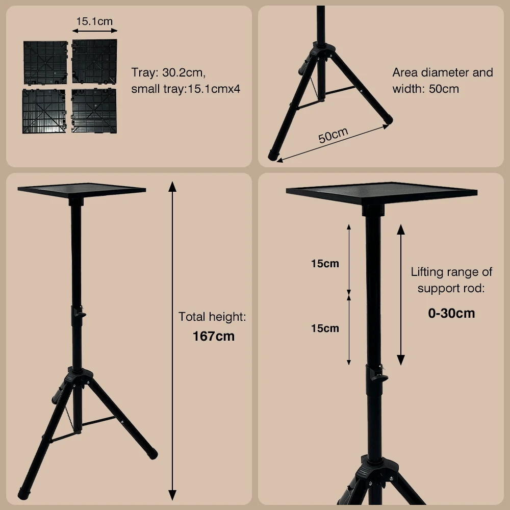 Touyinger Foldable tripod accessories with tray bracket suitable for all projectors