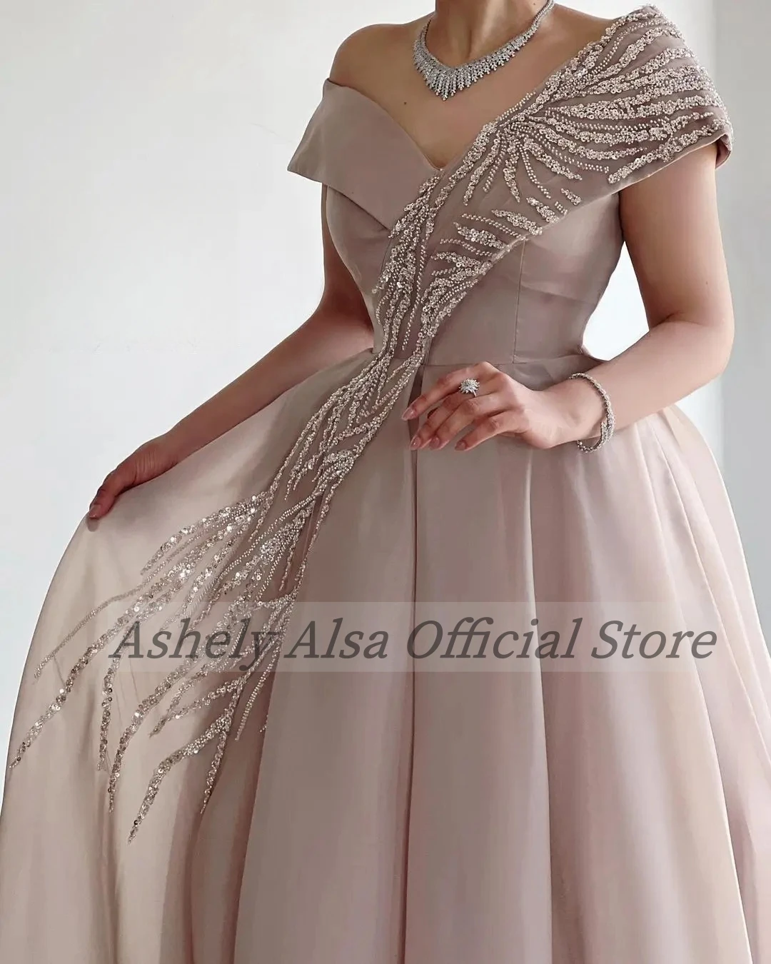 Elegant Tea Length Mother Of Bride Dresses 2024 Cap Sleeve Sequined A Line Women Formal Evening Dress Wedding Party Prom Gown