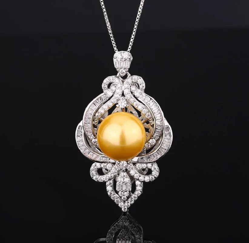 

18" Huge AAA++ 10-11mm Natural Golden +White and black.South Sea Stud Pearl Penda