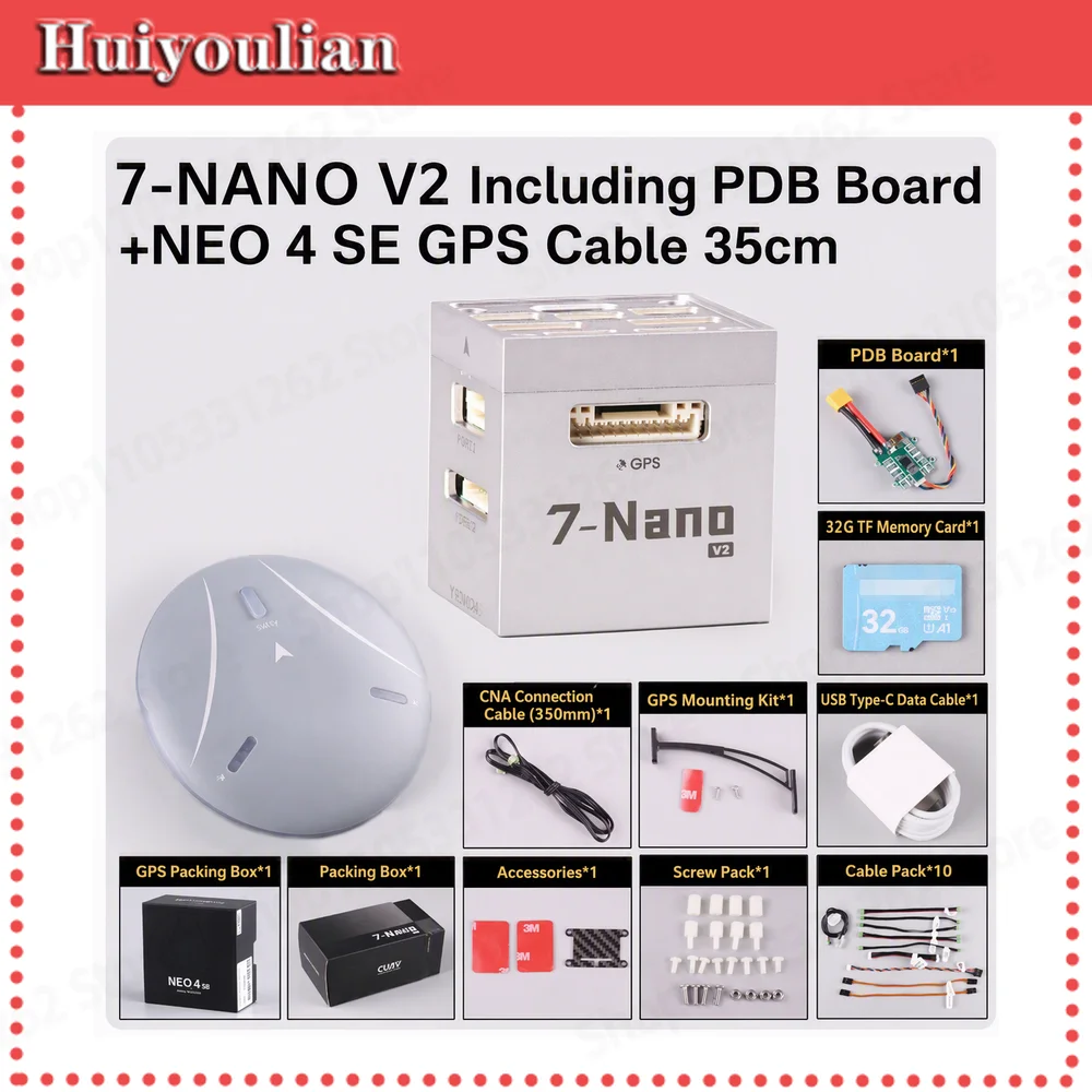 7-NANO V2 Flight Controller PDB NEO4SE 35cm Dual IMU PX4 ArduPilot for Multirotor Fixed Wing Drone