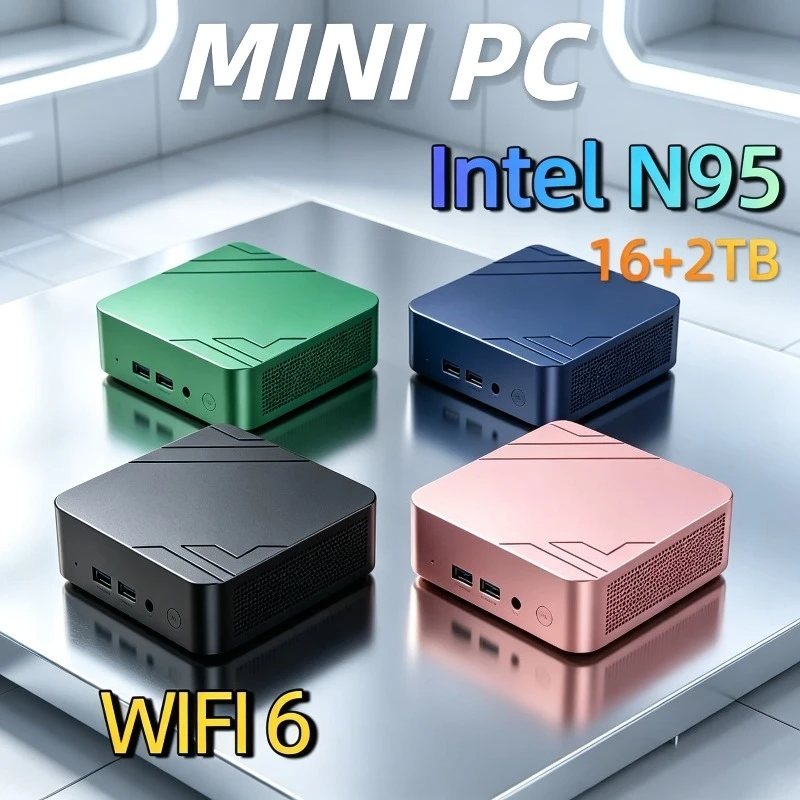 Small Pocket Computer Mini PC Intel Core N95 16GB RAM 1/2TB SSD WIFI6 BT5.2 4K Desktop PC Gaming Computer