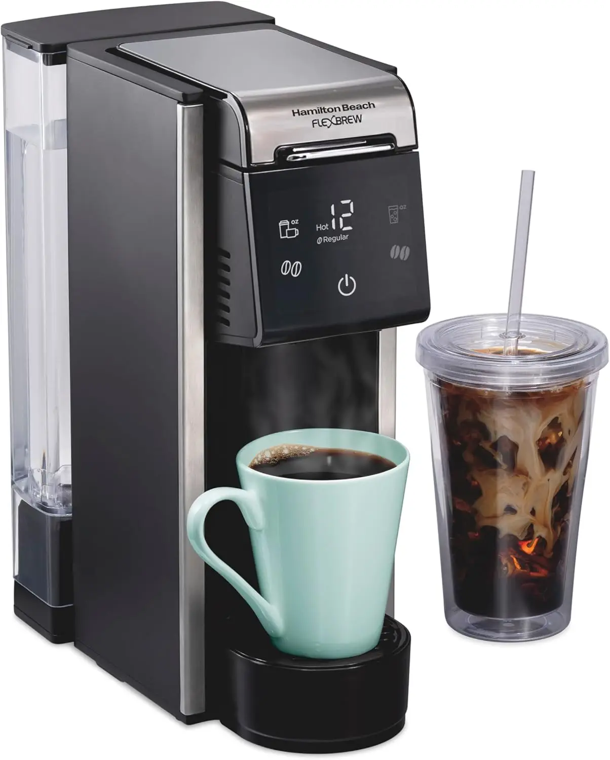 

FlexBrew Advanced 4-in-1 Single Serve Hot & Iced Coffee Maker with Removable 45 oz. Water Reservoir, Use Pod Packs and