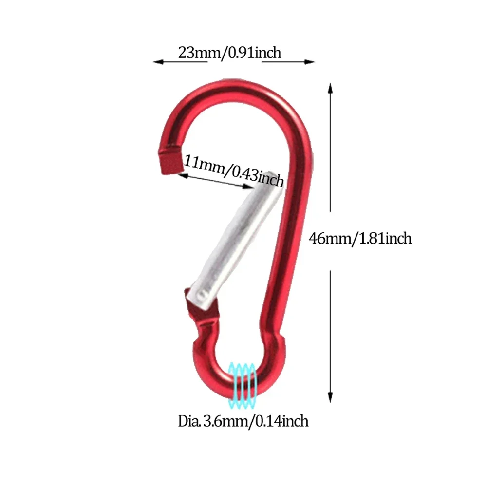 20 قطعة الألومنيوم المفاجئة هوك التخييم حلقة تسلق كليب التنزه الصيد السياحية Quickdraw زجاجة ماء مشبك تسلق اكسسوارات #6