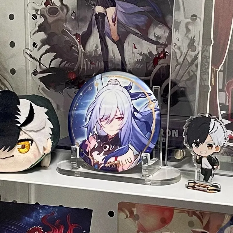 1Pc Simple HD Transparent Acrylic Badge Holder Japanese Anime Game Card Brick Photocard Postcard Display Stand Desk Decoration