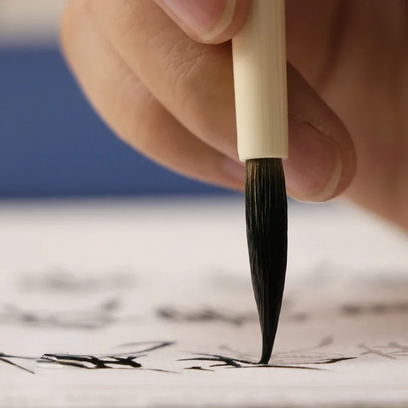 Slim Gold Style Weasel Hair Chinese Calligraphy Brush Small Regular Script Writing Brush Watercolor Painting Fine Scriptliner