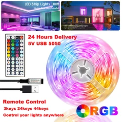 Kolor listwy RGB LED światła wystrój pokoju 5v 3535 USB 5m 10m 15m 20m 30m oświetlenie dekoracja domu Boże Narodzenie