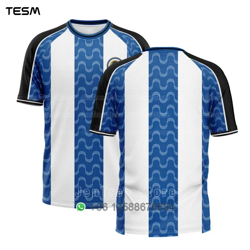 TESM Breathable Comfy Fabric Unisex Parent-Child Sports Tee Team Training Jersey Printed Loose Casual Short Sleeve
