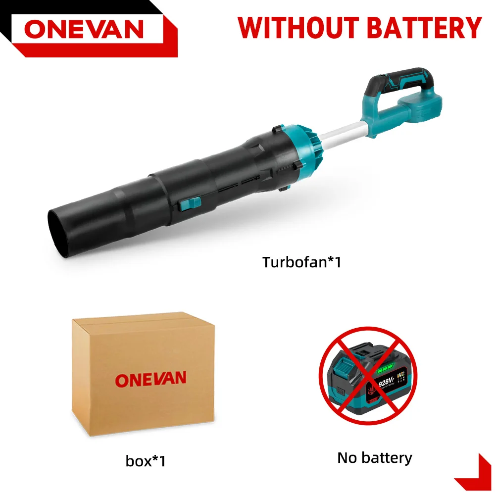 ONEVAN 8000W Borstelloze Elektrische Turbo Blower Jet Fan 400 M/S Afneembare Gewelddadige Sneeuw Stof Auto Droger Voor Makita 18V Batterij Pin