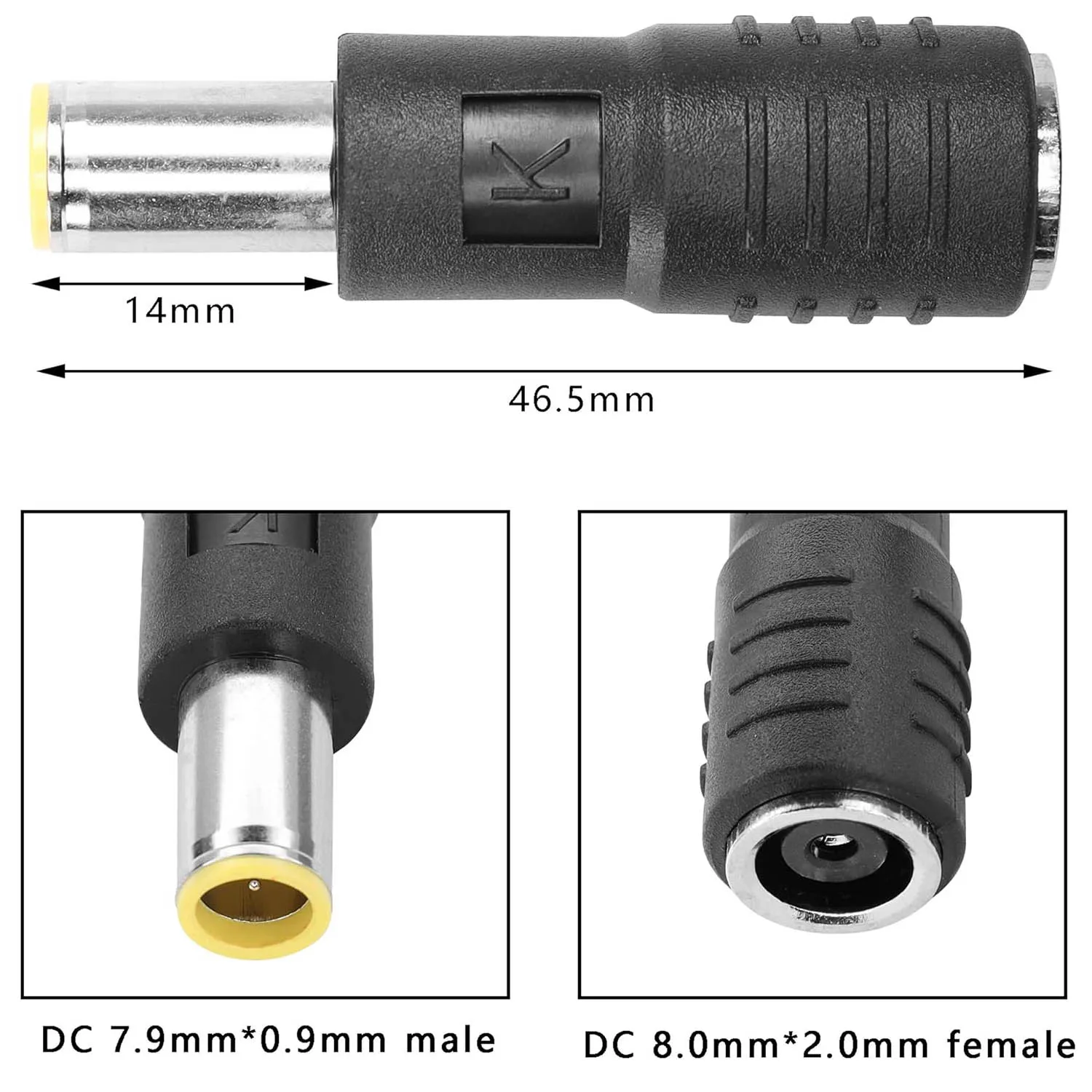 8mm Connector DC 7909 Male to DC 8020 Female Adapter for Solar Panel Generator RV Portable Power Station 100W 150W 180W 200W